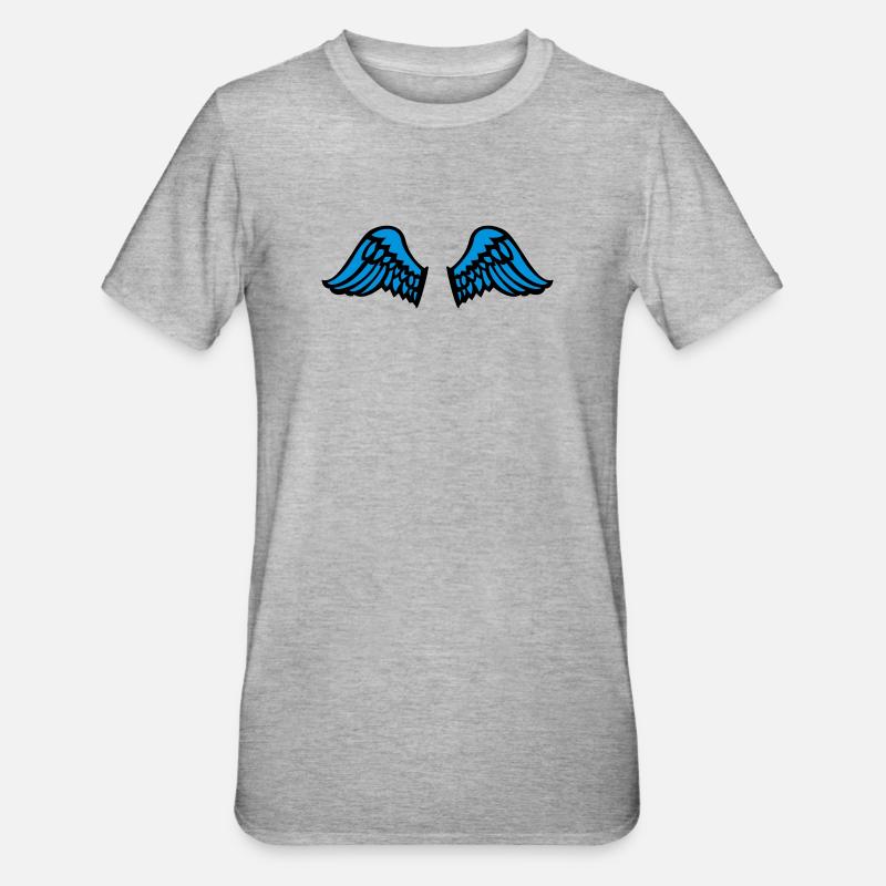 wings - Unisex Polycotton T-Shirt - Grau meliert