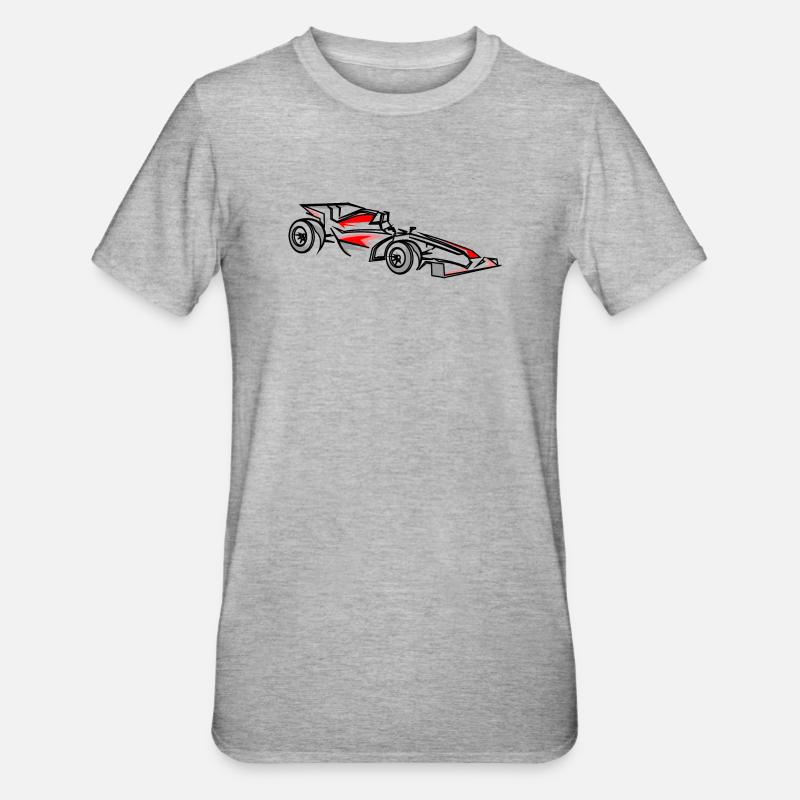Illustration de voitures de course Conception du sport automobile - T-shirt polycoton Unisexe - gris chiné