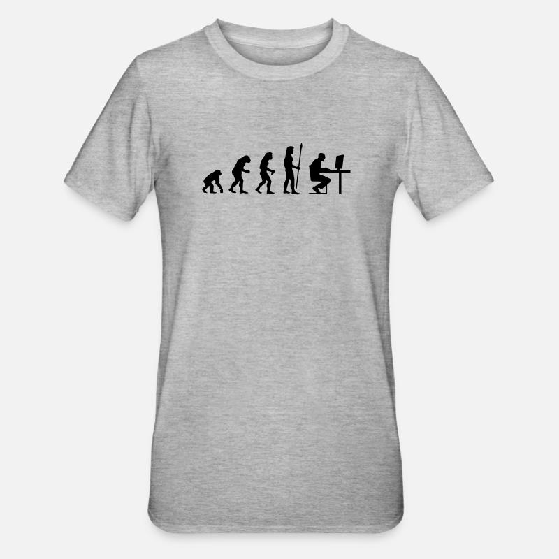 evolution_pc_3 - T-shirt polycoton Unisexe - gris chiné