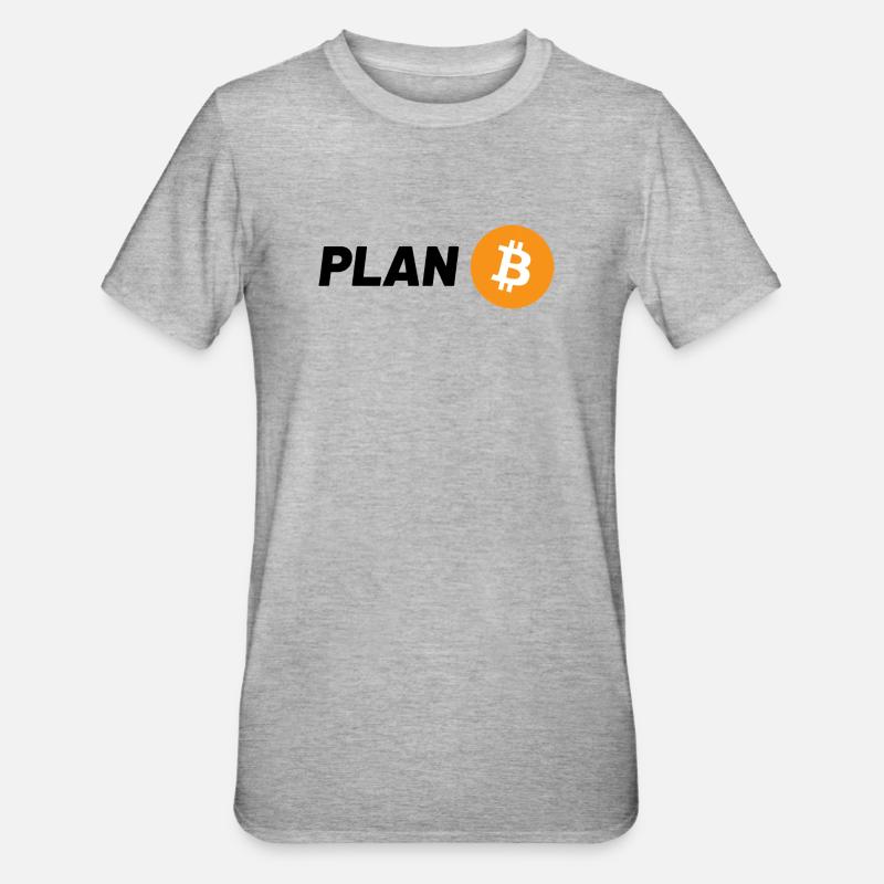Plan B Bitcoin Crypto Holy - Unisex Polycotton T-Shirt - Grau meliert