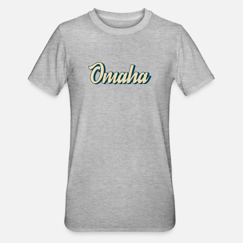 Omaha Script Retro - Unisex Polycotton T-Shirt - heather grey