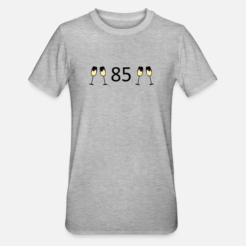 85° Compleanno 85 Anni Anniversario 85 Numero 85 Nero - Maglietta unisex, mix cotone e poliestere - grigio melange