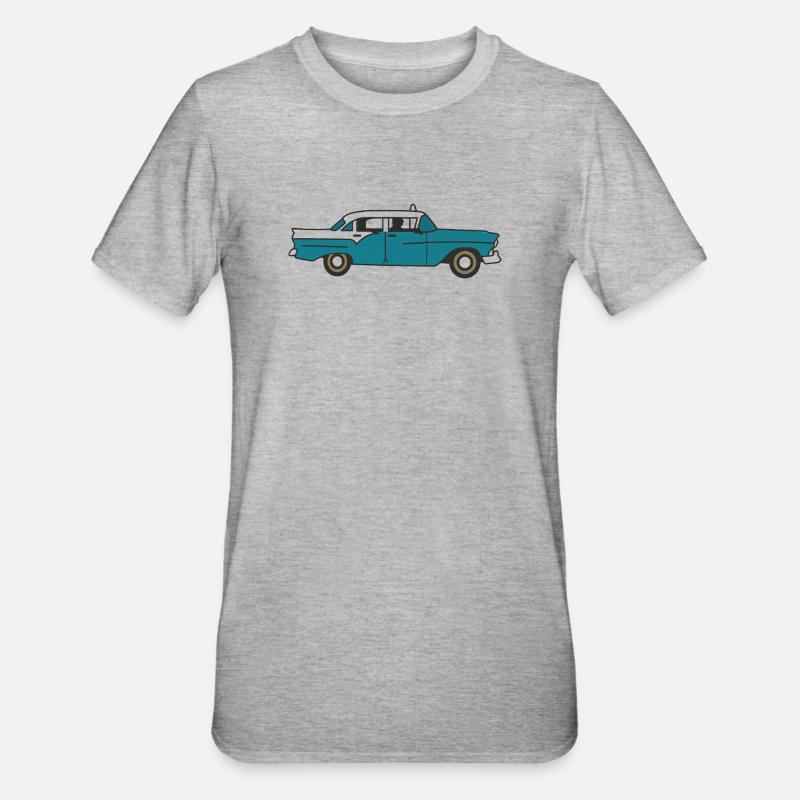 Kubanisches Oldtimer-Auto - Unisex Polycotton T-Shirt - Grau meliert