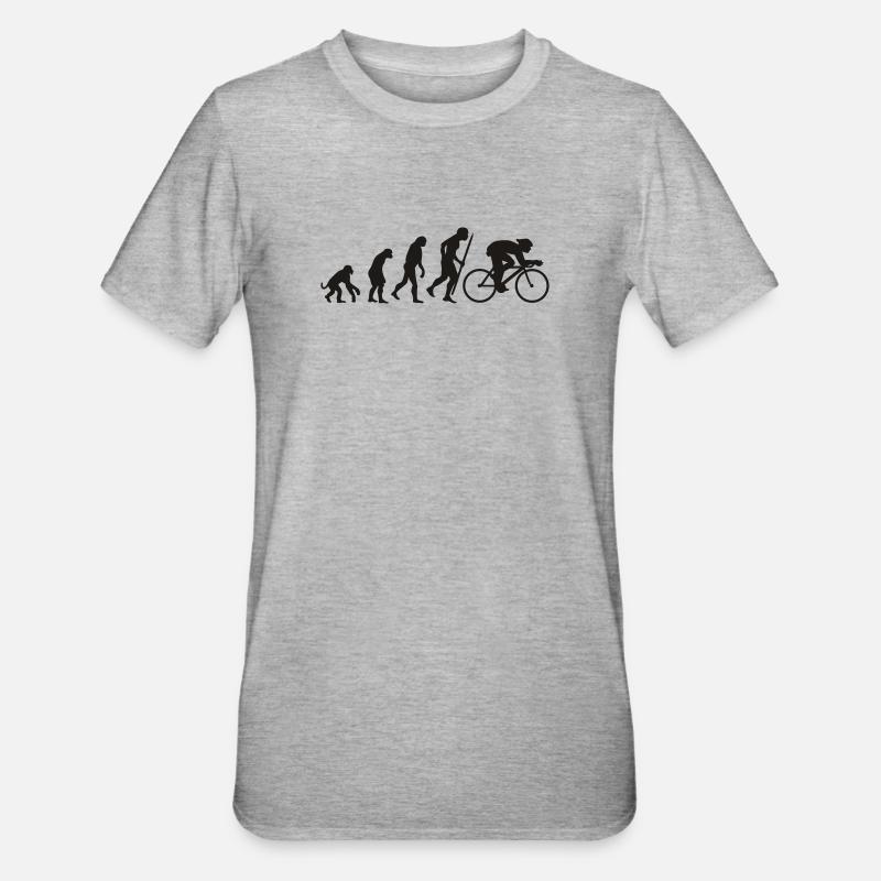Evolution du cyclisme - T-shirt polycoton Unisexe - gris chiné