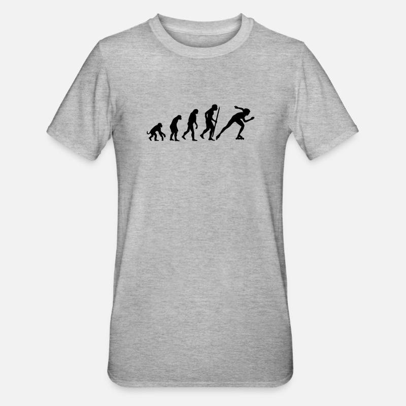 Évolution de la ligne de patinage de vitesse - T-shirt polycoton Unisexe - gris chiné