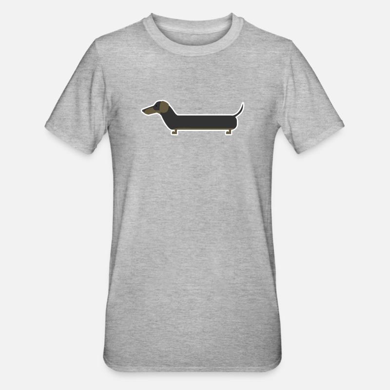 Dackel - Unisex Polycotton T-Shirt - Grau meliert