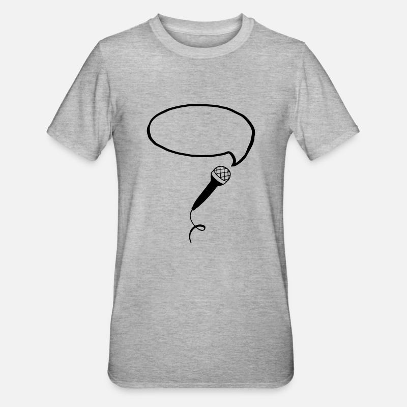 Microphone Bubble (Your Text) - Unisex Polycotton T-Shirt - heather grey