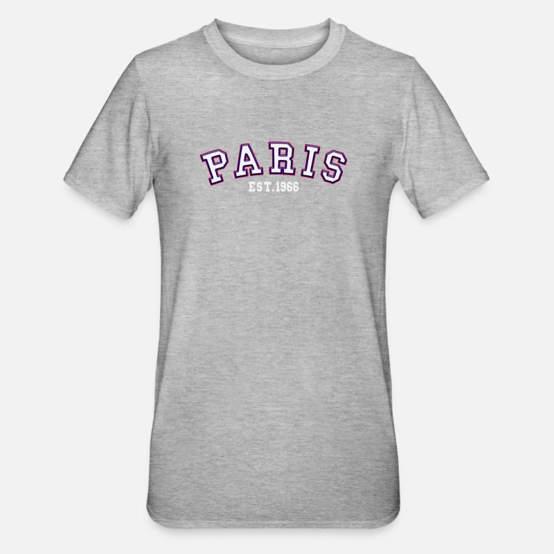 Paris Est. 1966 - Unisex Polycotton T-Shirt - heather grey