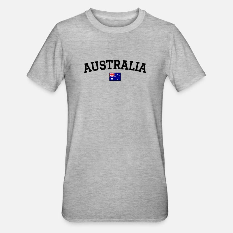 Drapeau australien Noir - T-shirt polycoton Unisexe - gris chiné