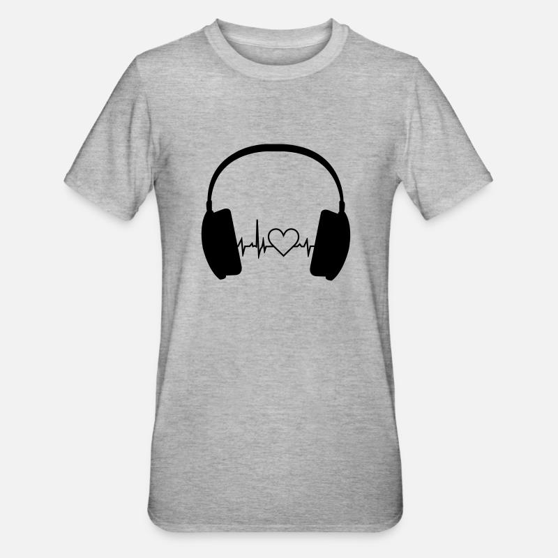 Casque - T-shirt polycoton Unisexe - gris chiné
