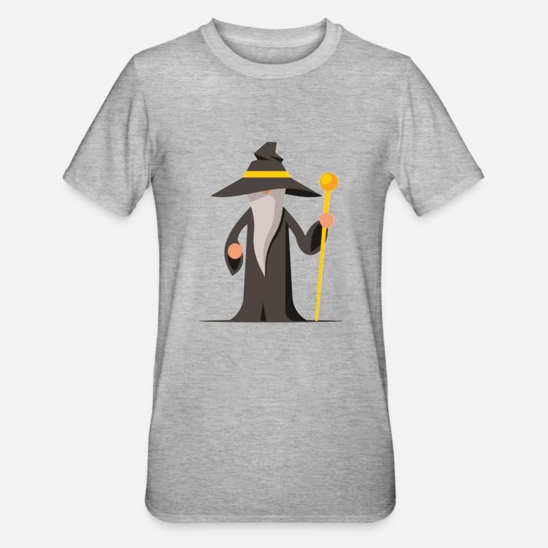 Zauberer - Unisex Polycotton T-Shirt - Grau meliert