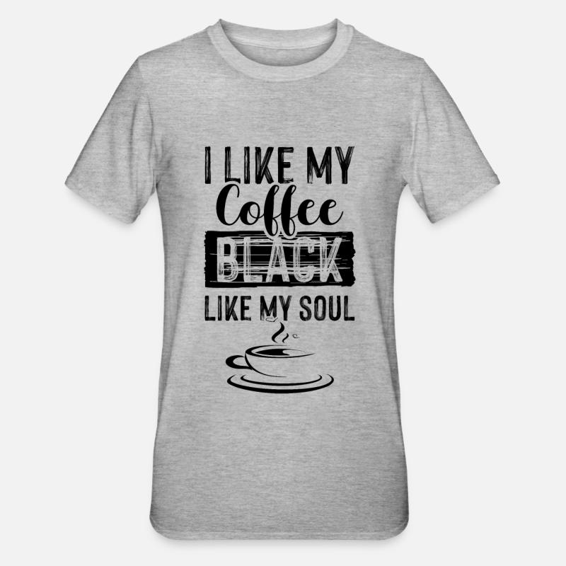 kaffee seele - Unisex Polycotton T-Shirt - Grau meliert