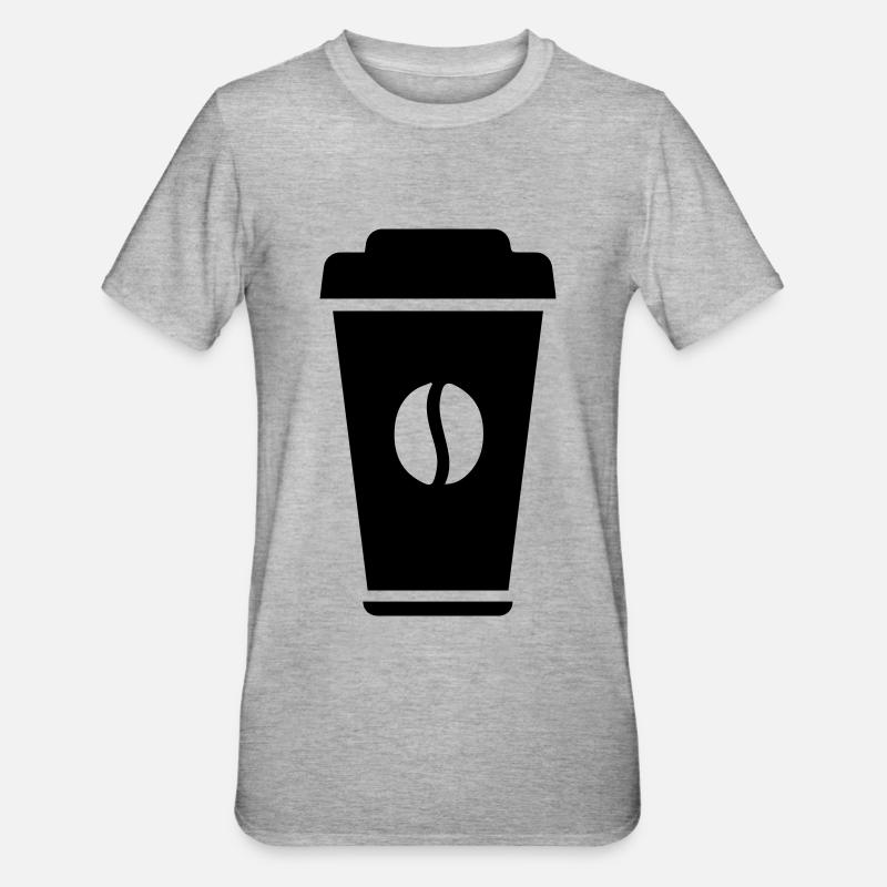 Kaffee Symbol - Unisex Polycotton T-Shirt - Grau meliert