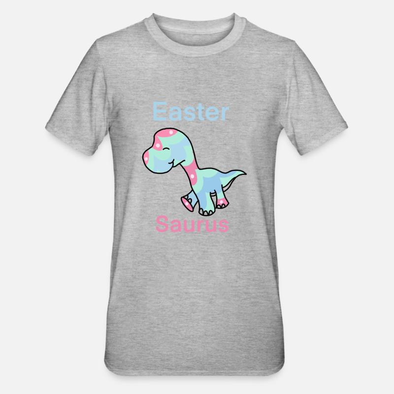 Easter Saurus Easter Dinosaur eggs Easter eggs - Unisex Polycotton T-Shirt - heather grey
