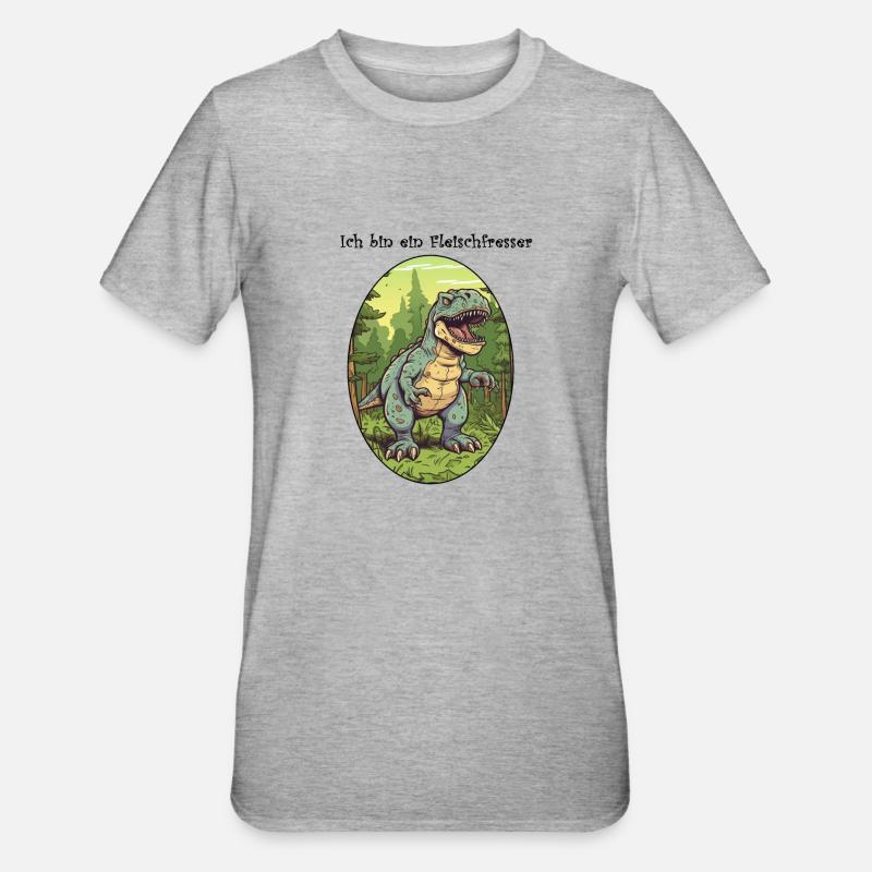 Ich bin ein Fleischfresser - Unisex Polycotton T-Shirt - Grau meliert