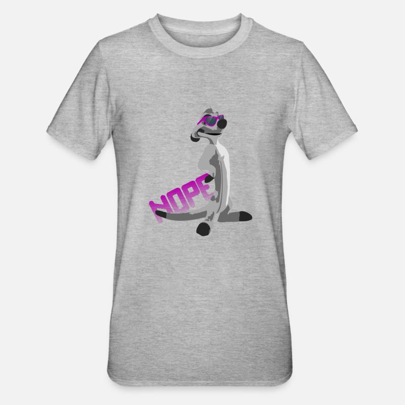 Erdmännchen NOPE - Unisex Polycotton T-Shirt - Grau meliert