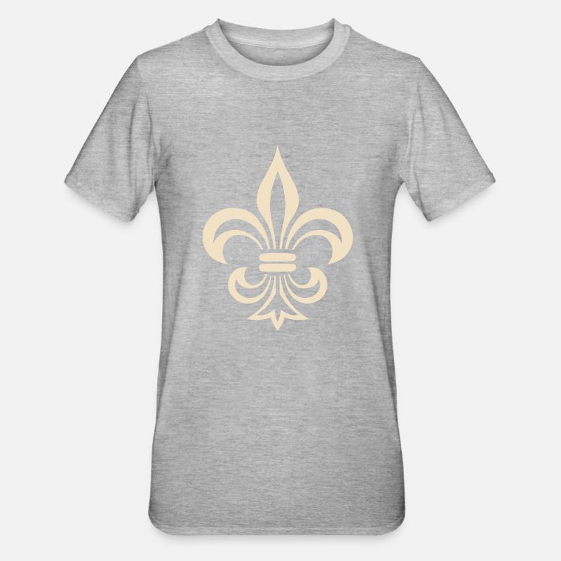 fleur de lys - T-shirt polycoton Unisexe - gris chiné