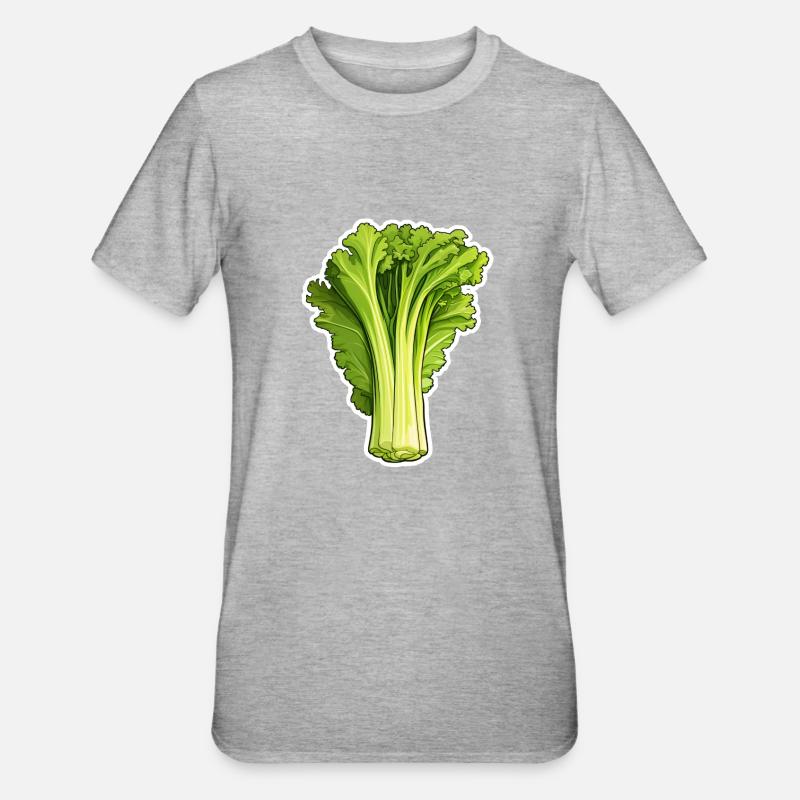 Stangensellerie oder Staudensellerie - Unisex Polycotton T-Shirt - Grau meliert