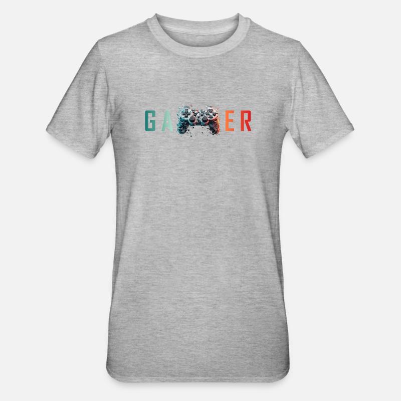 GAMER - Explosive Controller Design - Unisex Polycotton T-Shirt - heather grey
