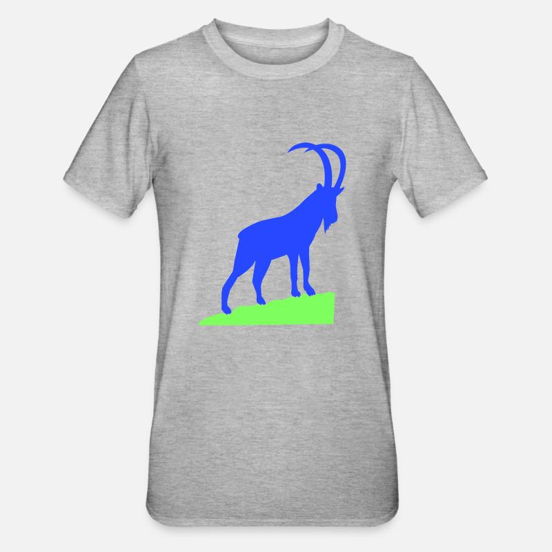 steinbock - Unisex Polycotton T-Shirt - Grau meliert