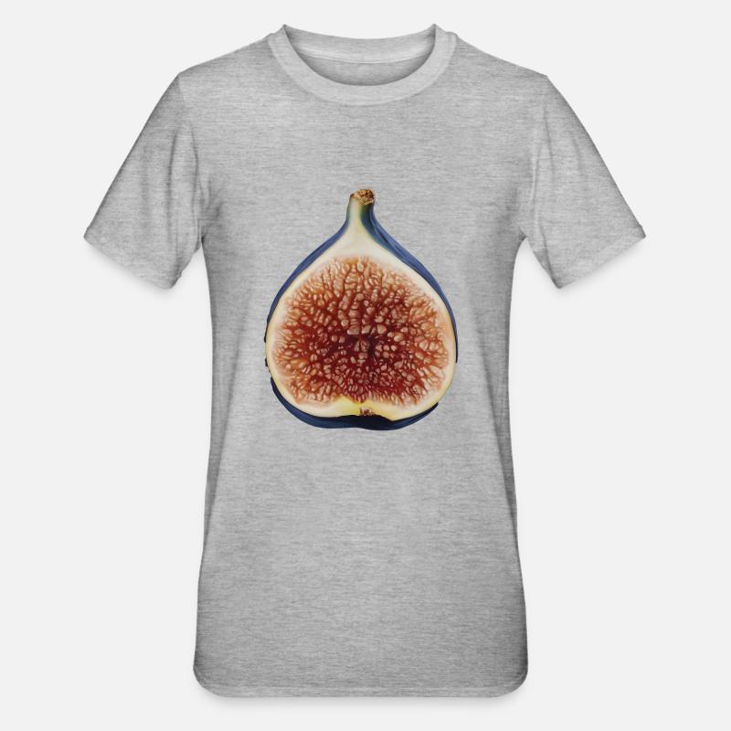 Feigenfrucht Geschenk - Unisex Polycotton T-Shirt - Grau meliert