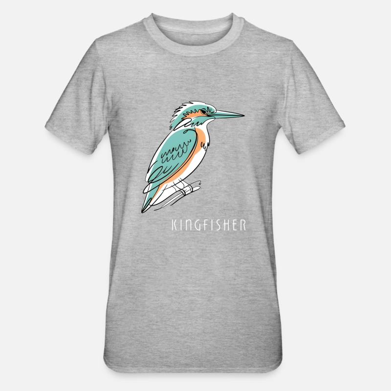 Martin-pêcheur Eisvogel - T-shirt polycoton Unisexe - gris chiné