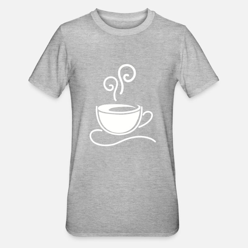 Café Kaffee - T-shirt polycoton Unisexe - gris chiné