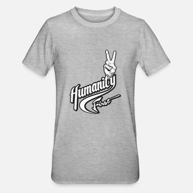 Humanity First | True Peace Symbol - Unisex Polycotton T-Shirt - heather grey