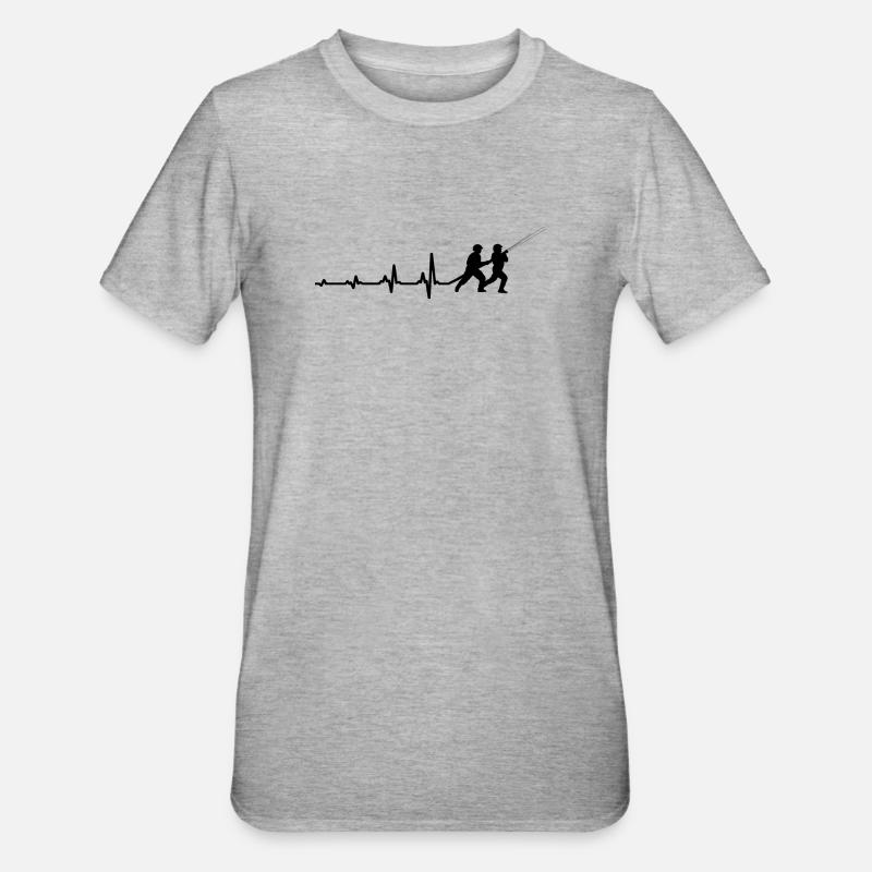 Fire Brigade Heartbeat Gift Pulse - Unisex Polycotton T-Shirt - heather grey