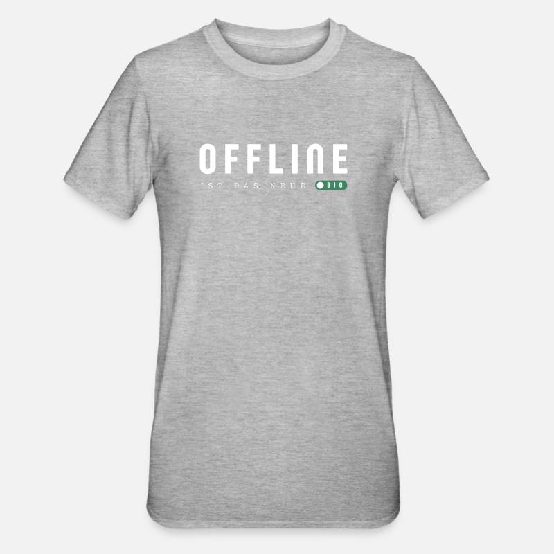 Offline ist das neue Bio - Unisex Polycotton T-Shirt - Grau meliert