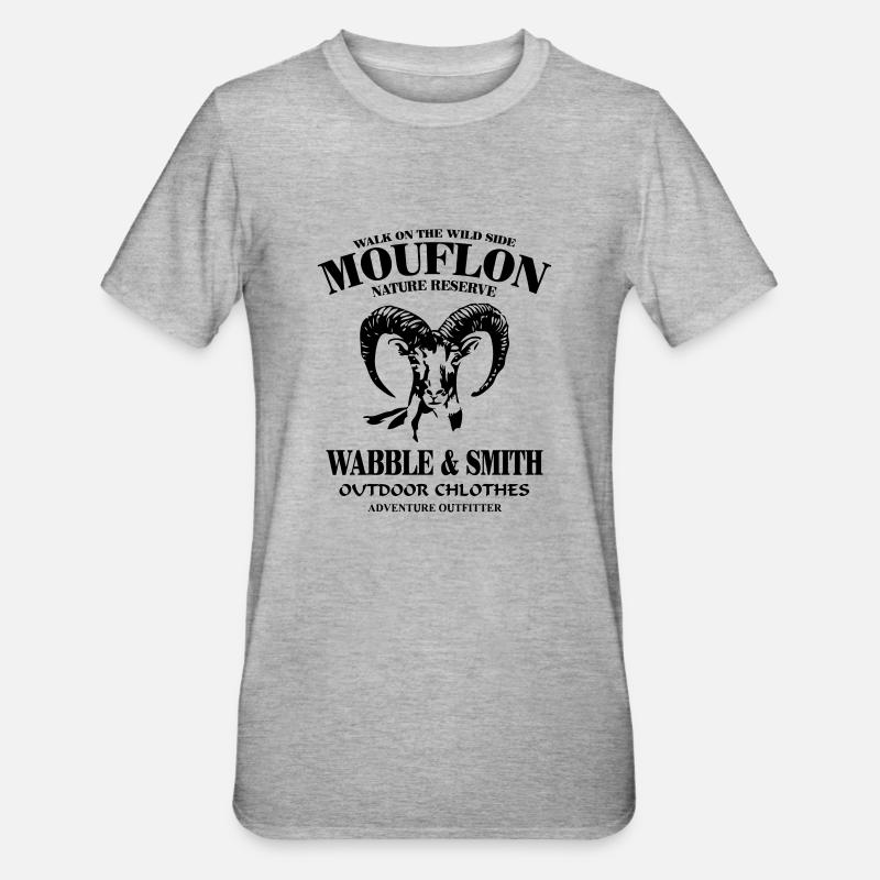 Mouflon - T-shirt polycoton Unisexe - gris chiné