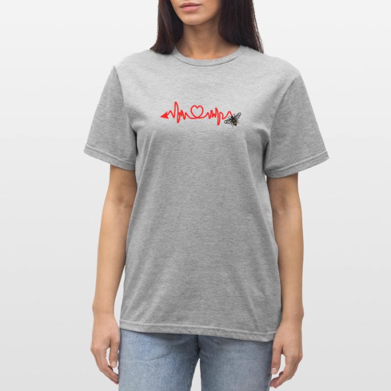 Cardio-Herzfrequenz, Biene mit Stachel oder Pfeil Unisex Polycotton T-Shirt