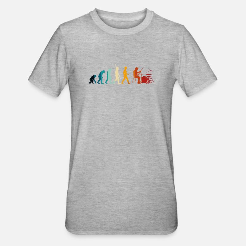 Évolution de la batterie - T-shirt polycoton Unisexe - gris chiné