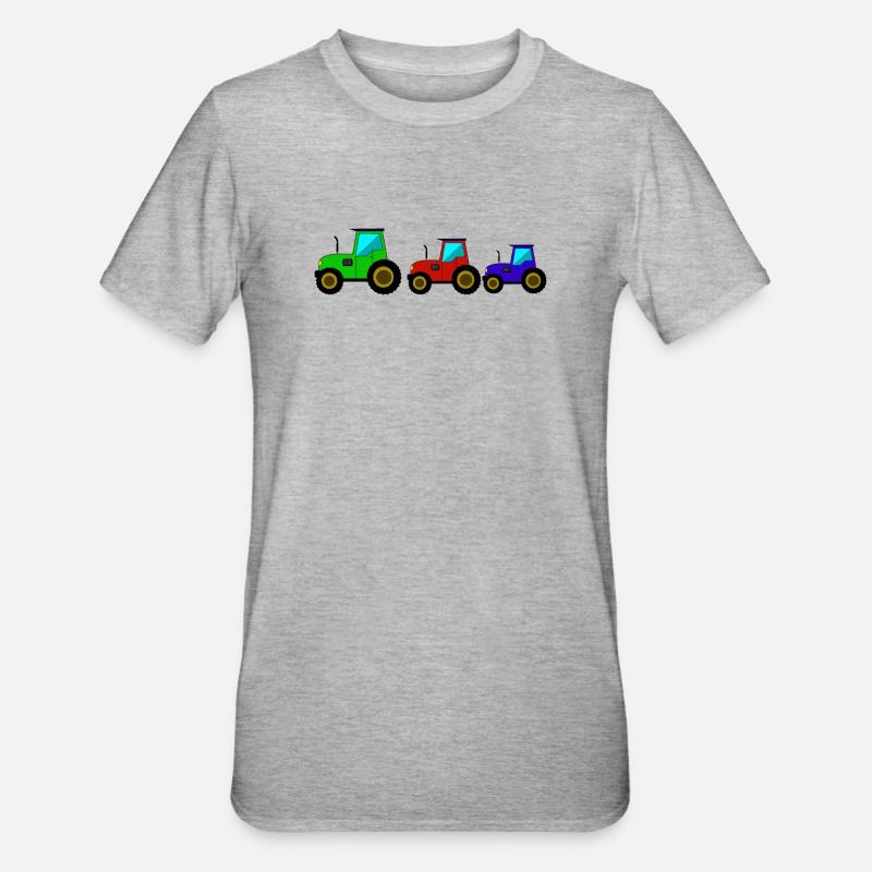 Traktor Trecker Traktor - Unisex Polycotton T-Shirt - Grau meliert