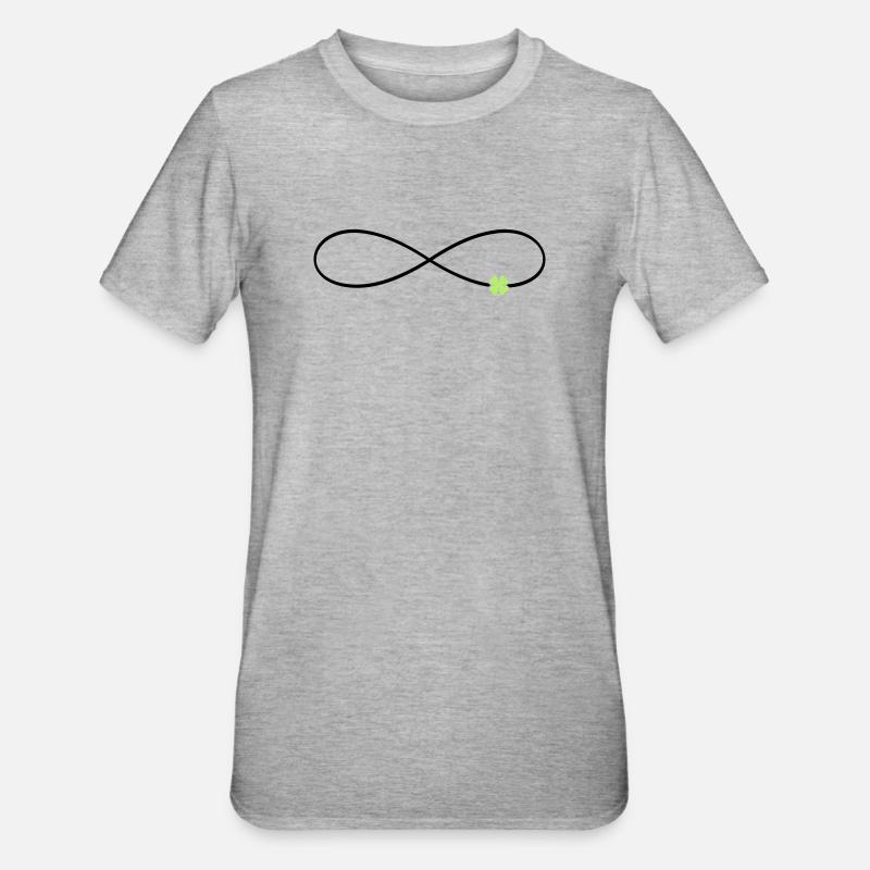 Unendlichkeitszeichen Glück Kleeblatt  - Unisex Polycotton T-Shirt - Grau meliert