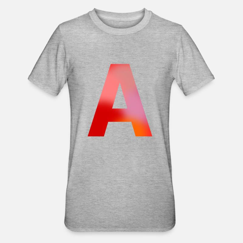 Buchstabe A - Unisex Polycotton T-Shirt - Grau meliert