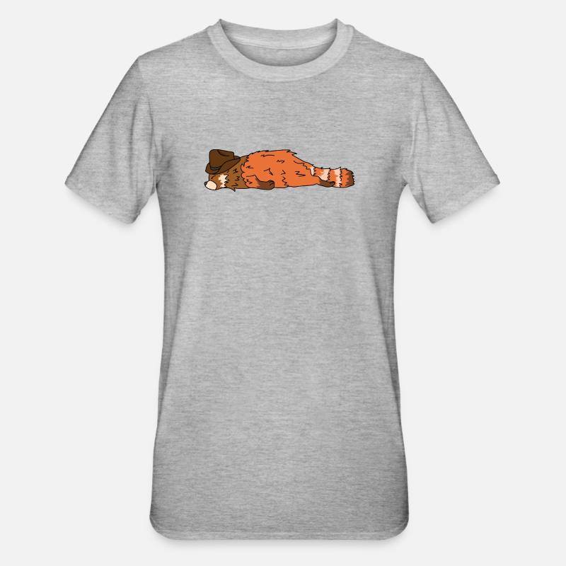 18_red_panda - T-shirt polycoton Unisexe - gris chiné