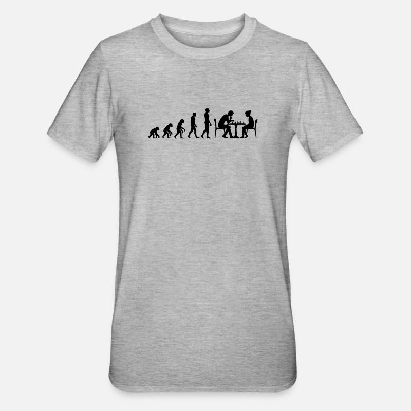 EVOLUTION TO CHESS MASTER – MATE! CHESSLOVER - Unisex Polycotton T-Shirt - heather grey
