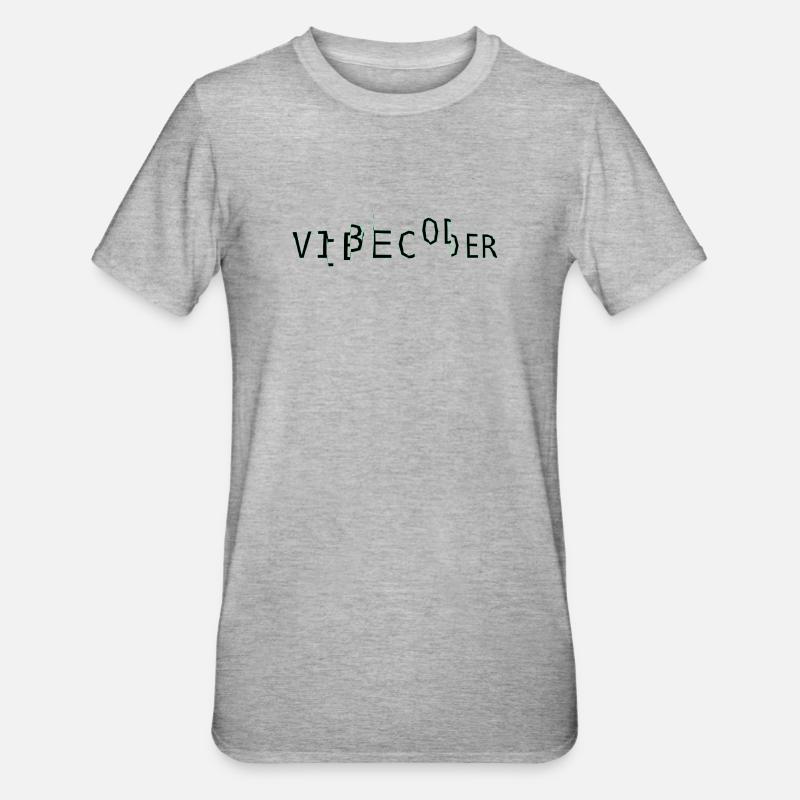 vibecoder_mono bug - T-shirt polycoton Unisexe - gris chiné