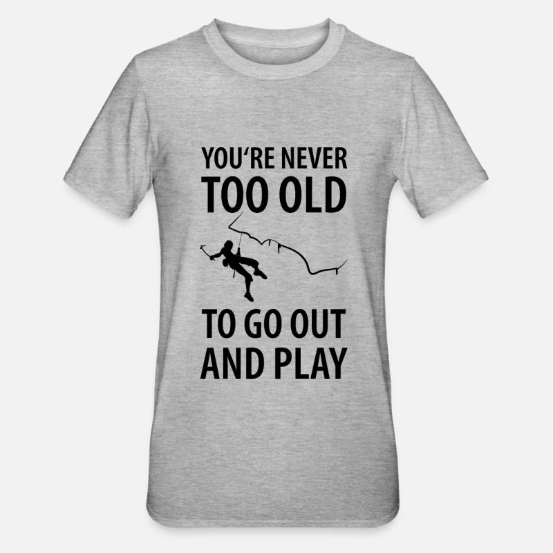 Eisklettern Eiskletterer Eispickel - Unisex Polycotton T-Shirt - Grau meliert