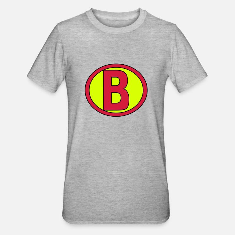 Super, Superheld, Superheldin, Hero, B - T-shirt polycoton Unisexe - gris chiné