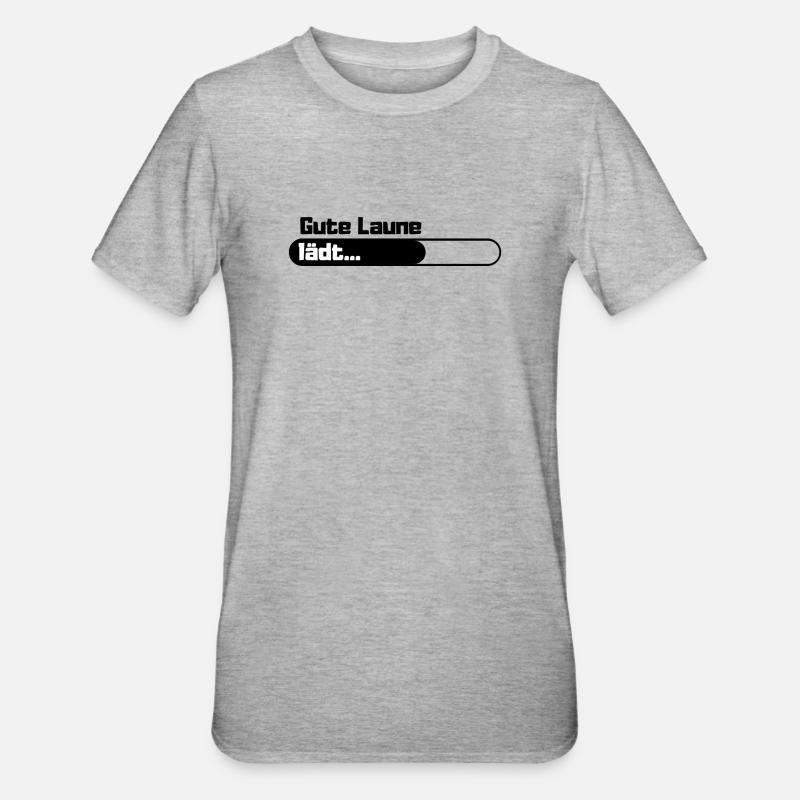 Gute Laune lädt - Unisex Polycotton T-Shirt - Grau meliert