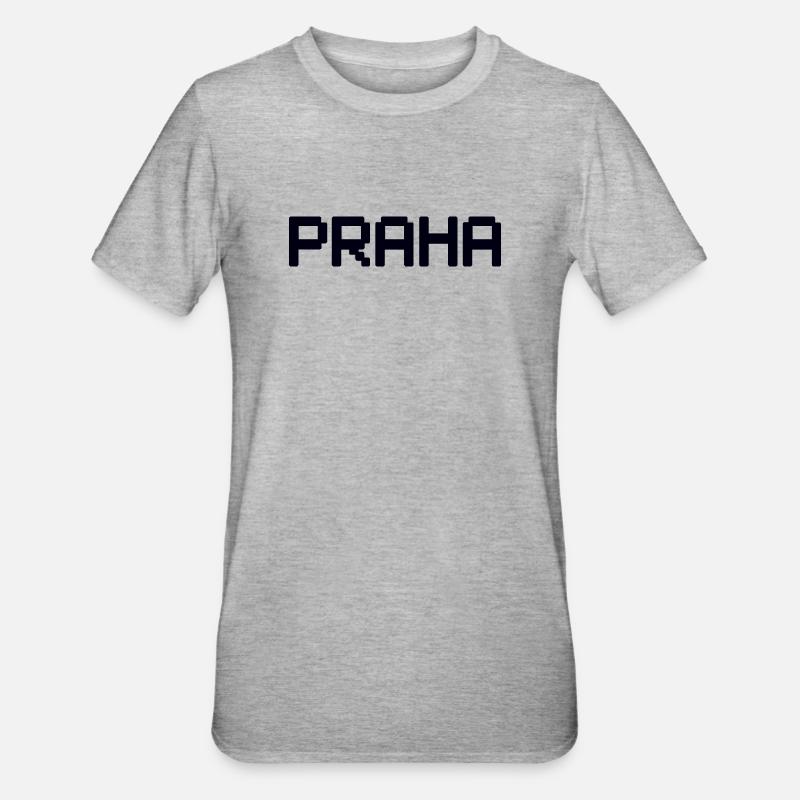 PRAHA Prague Prag - T-shirt polycoton Unisexe - gris chiné