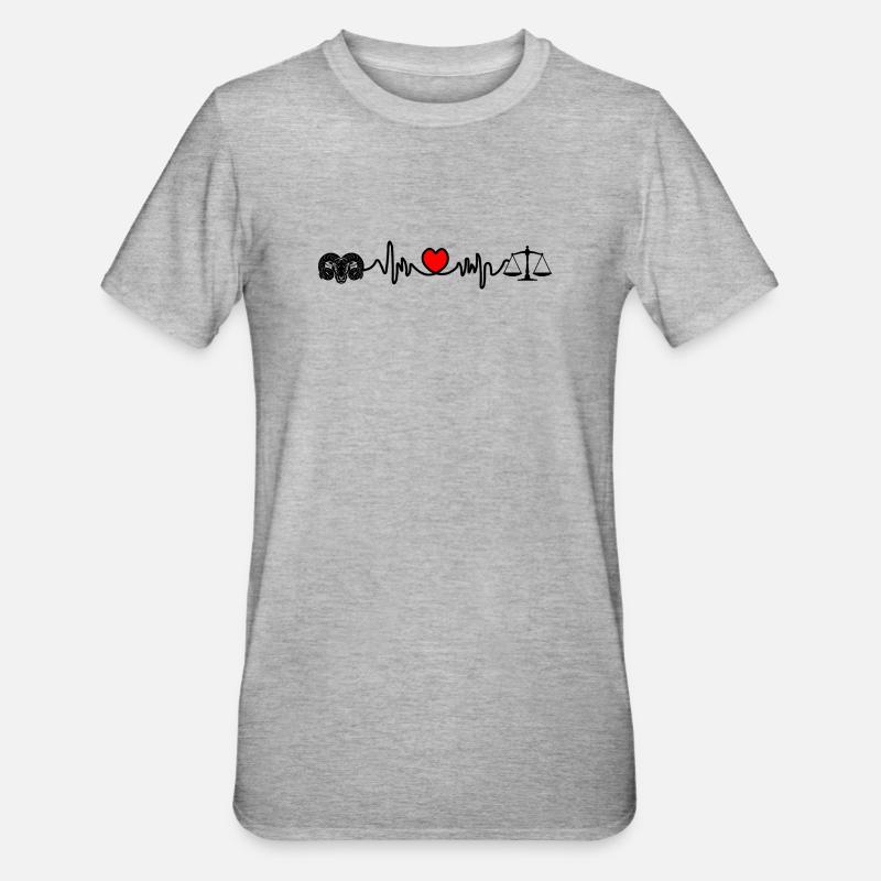 Herzfrequenz-Cardio-Ram-Skala - Unisex Polycotton T-Shirt - Grau meliert