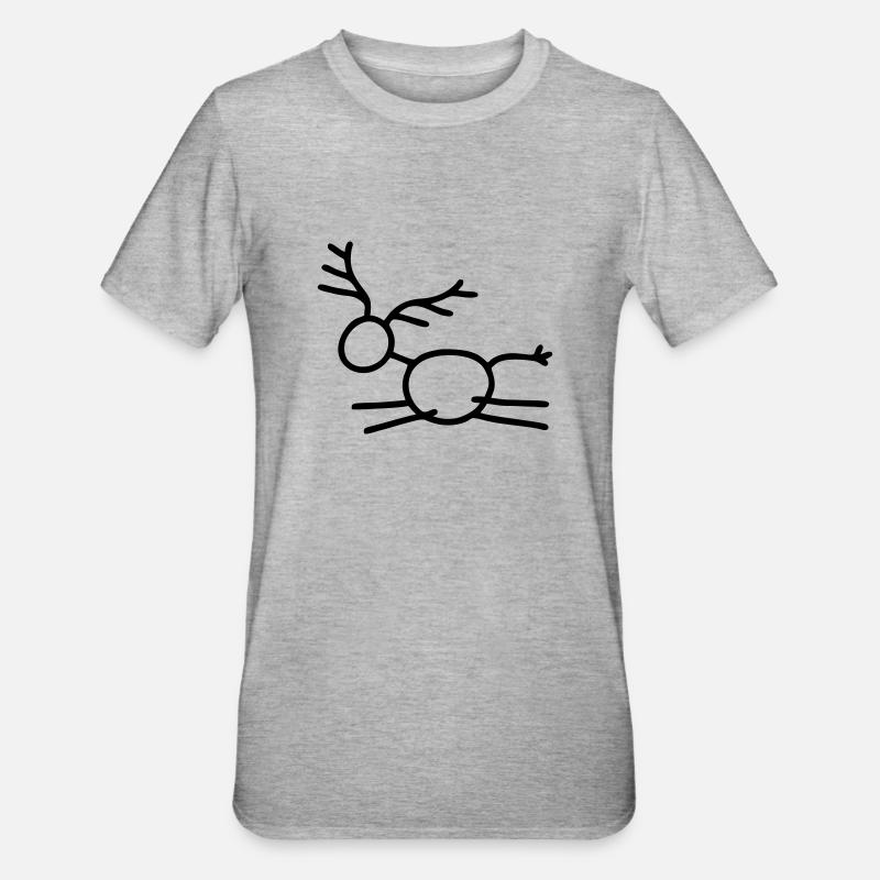 Springender Hirsch - Unisex Polycotton T-Shirt - Grau meliert