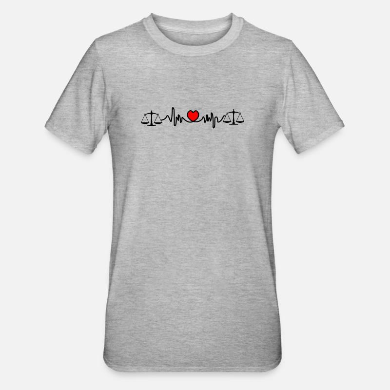 Herzfrequenz-Cardio-Skala - Unisex Polycotton T-Shirt - Grau meliert