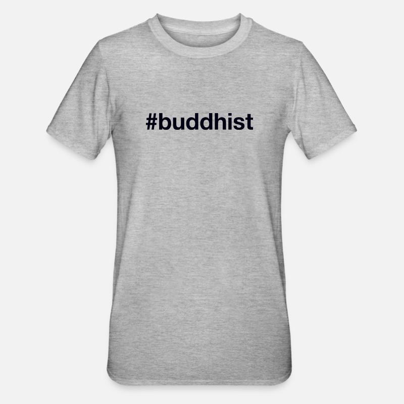 Bouddhisme bouddhiste Bouddhisme - T-shirt polycoton Unisexe - gris chiné