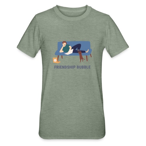 Friendship bubble man and dog - Uniseks Polycotton T-shirt