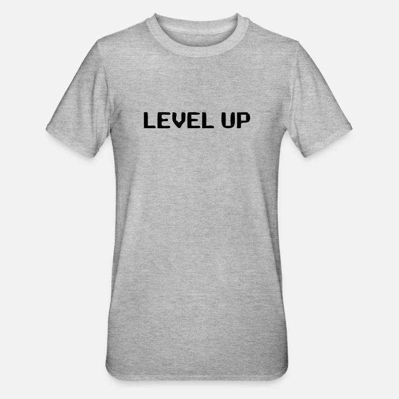 Niveau de lettrage 8 bits - T-shirt polycoton Unisexe - gris chiné