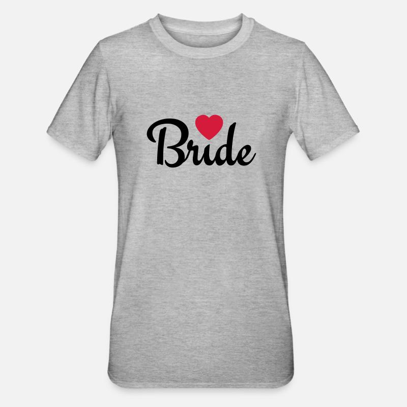 bride with heart 2c - Unisex Polycotton T-Shirt - heather grey
